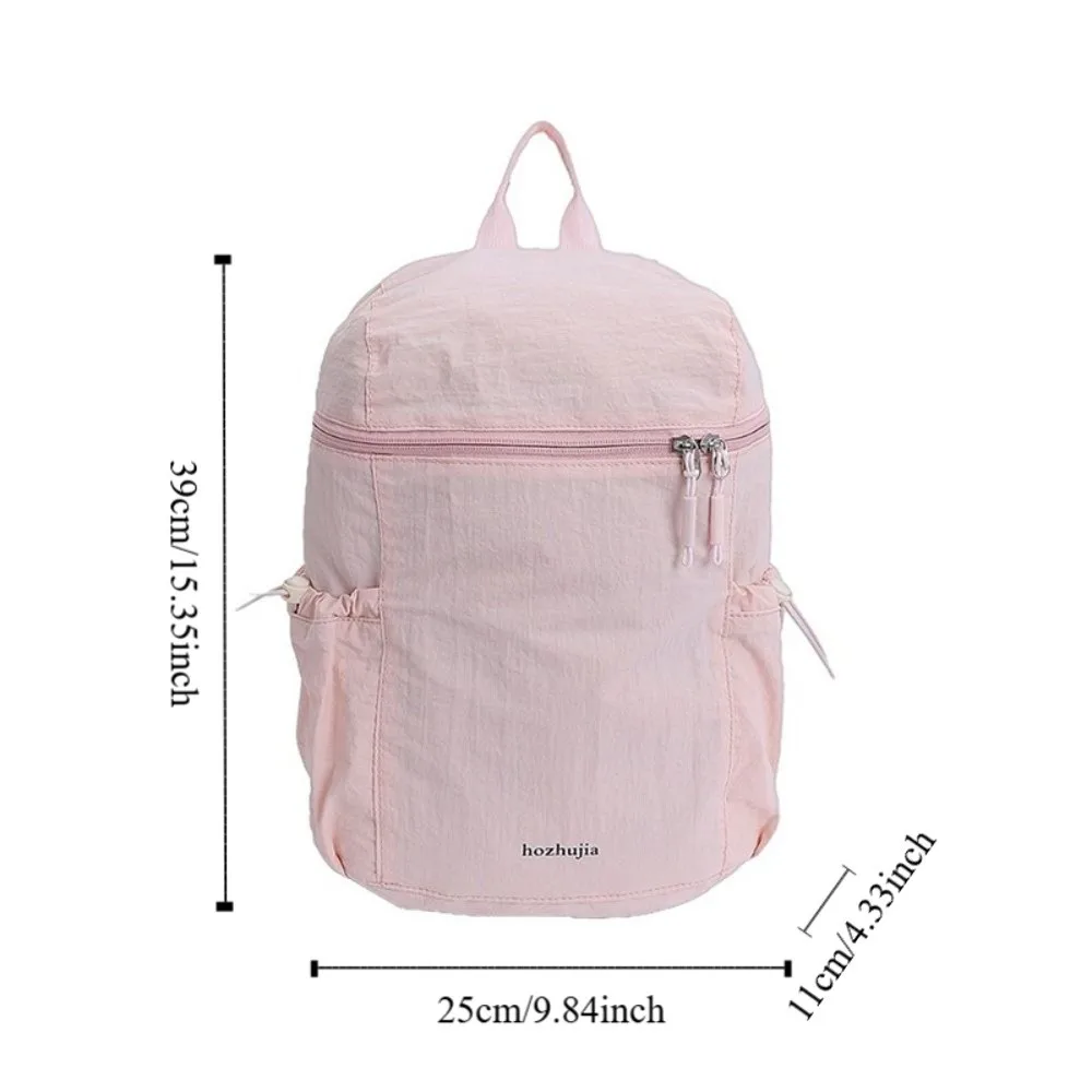Zaino leggero coreano casual Borse a tracolla in nylon per il tempo libero di grande capacità Zaino per studenti universitari tinta unita unisex