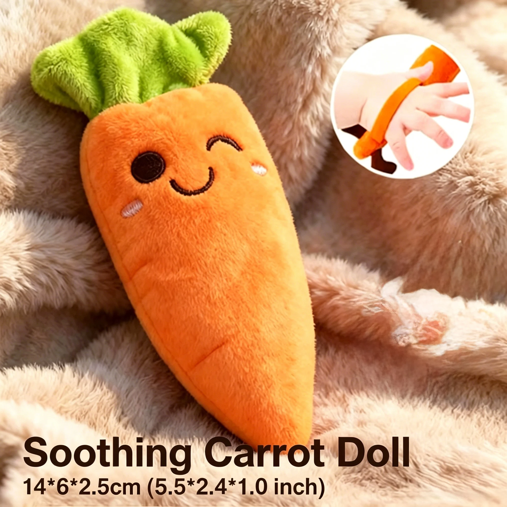 1pc Soft Handheld Plush Doll, Baby Sleep Soothing Comfort Toy, Newborn Infant Calming Companion,  Birthday Gift