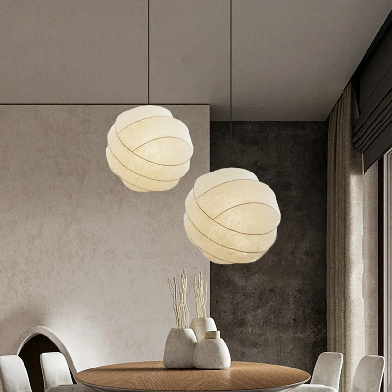 

AiPaiTe Japanese Silk Chandelier white led sphere pendant light for living room dining room bedroom tearoom shop Home decor