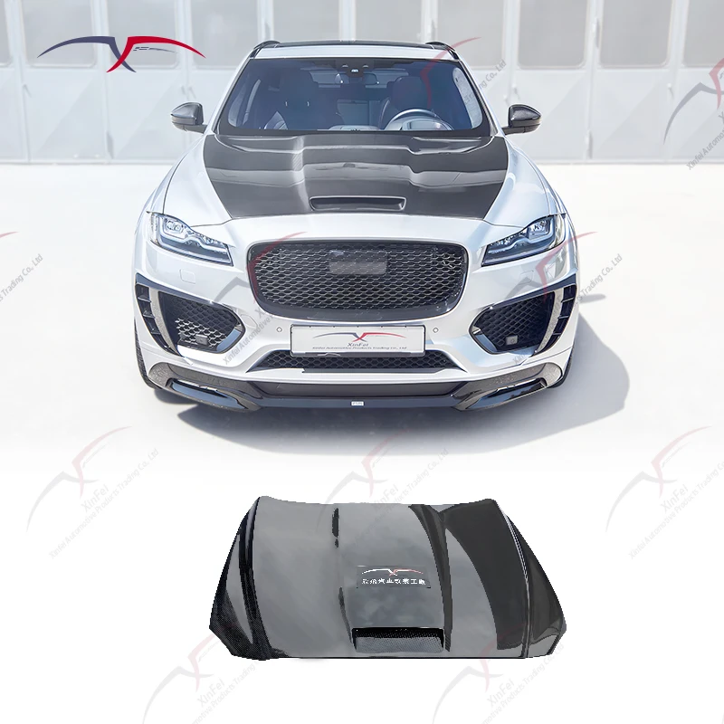 

Modified Carbon Fiber Car Hood Body Kit Modified Vented Bonnet Suitable for F-pace 2016-2020