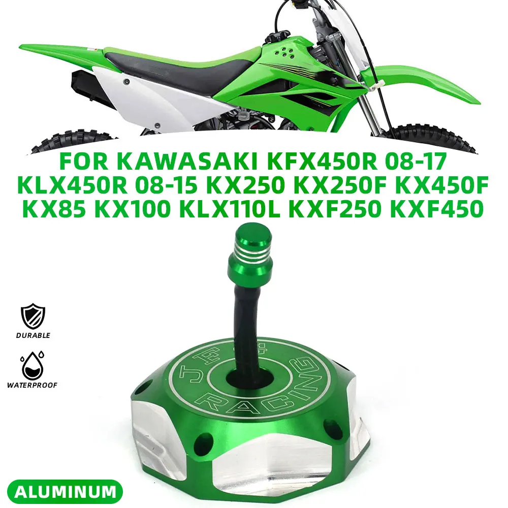 Billet CNC Gas Fuel Tank Cap For KAWASAKI KFX450R 08-17 KLX450R 08-15 KX250 KX250F KX450F KX85 KX100 KLX110L KXF250 KXF450