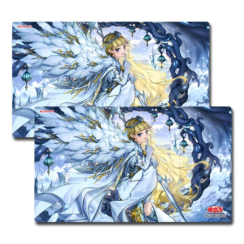 600x350mm Yu-Gi-Oh！ Diabelze, Mistress of the White Raven Forest DIY Playmat 2mmseamless Edge Single Rubber Board Game Card mat