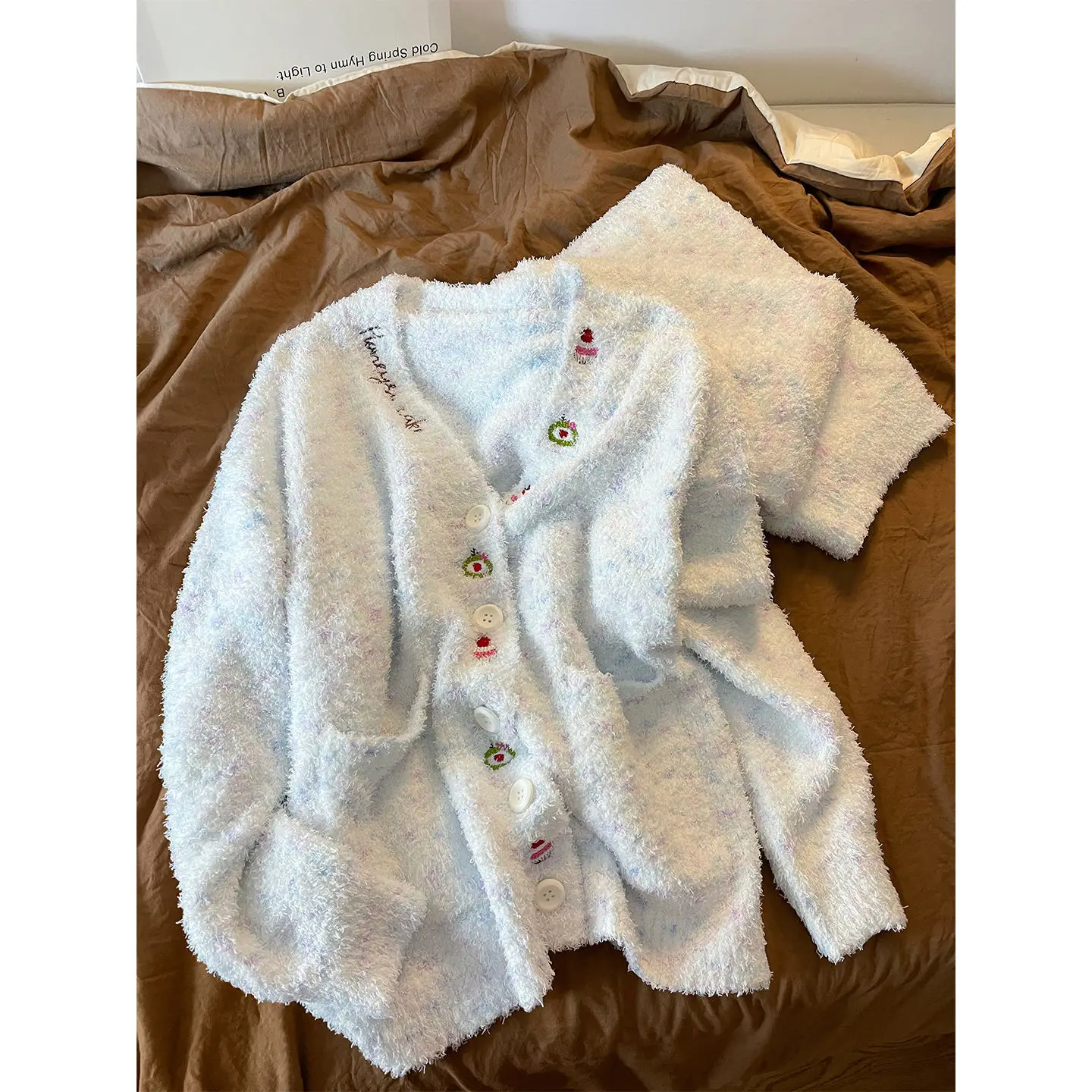 

Soft Fluffy Thickened Fleece-lined Warm Winter Suit 2025 New Style Half-fleece Long-sleeve Trousers 2-piece Home Wear/pajamas