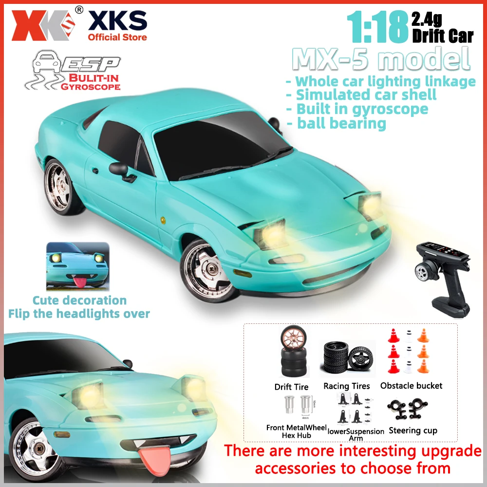 

LDRC LD1804 1/18 Scale RC Drift Car 2.4G 2WD with Electronic Speed Controller ESP Gyroscope And LED Lights Full Control Model To