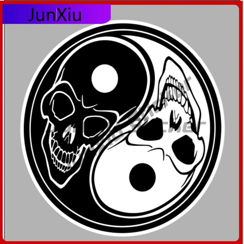 

Yin Yang Skull Sticker Car Motorcycle Bicycle Skateboard Laptop Luggage Bumper Cover Scratches Decal Decoration Motorcycle Stick