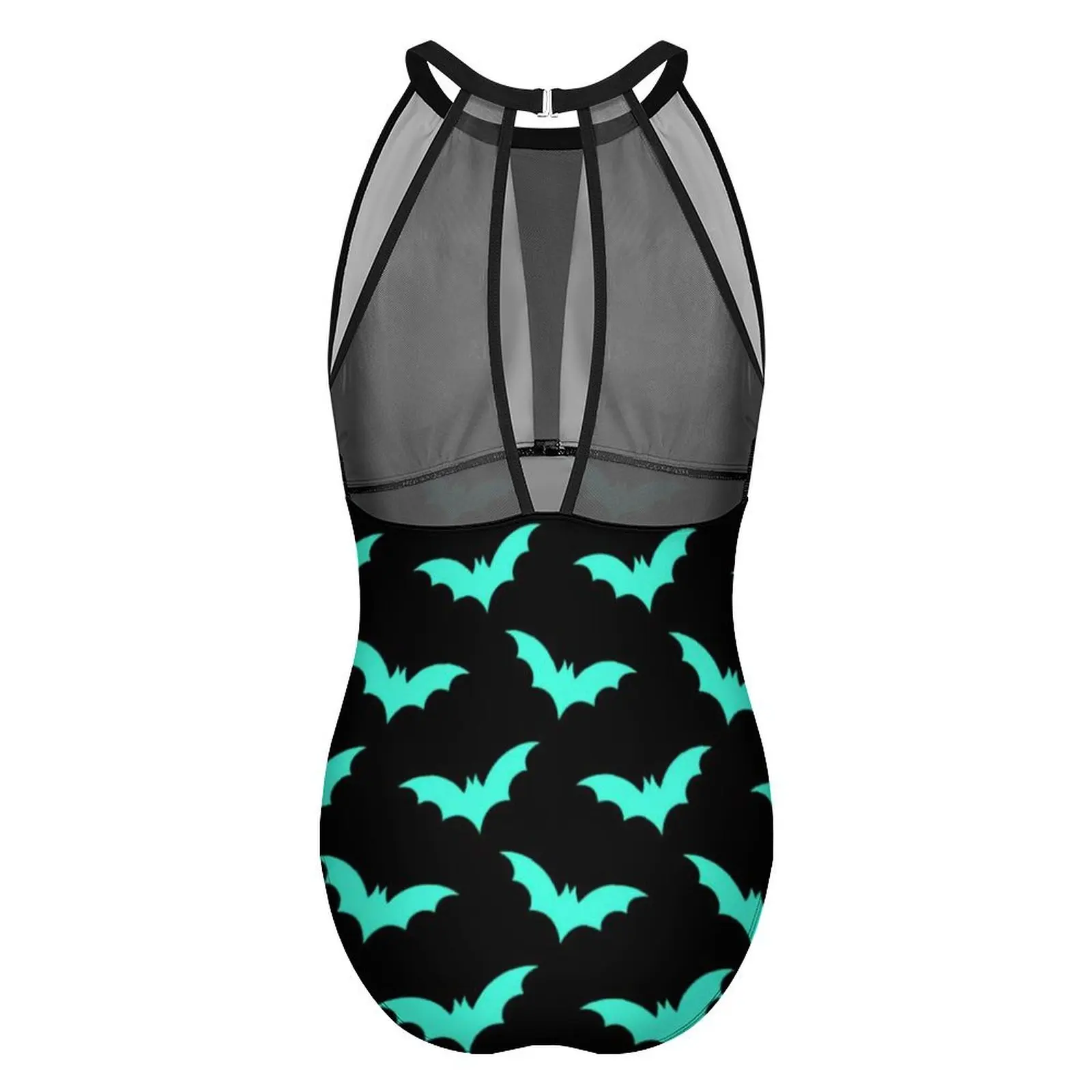 Bats Print Swimsuit Funny Halloween One Piece Swimwear Push Up Novelty Bathing Suits Sexy Holiday Surf Design Beachwear