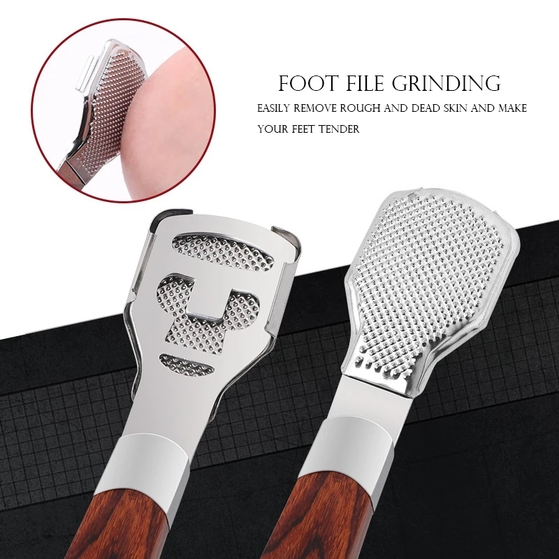 ชุดตะไบเท้าด้ามไม้สี สำหรับดูแลเท้า ขจัดหนังด้าน ตะไบส้นเท้า อุปกรณ์ทำเล็บเท้า