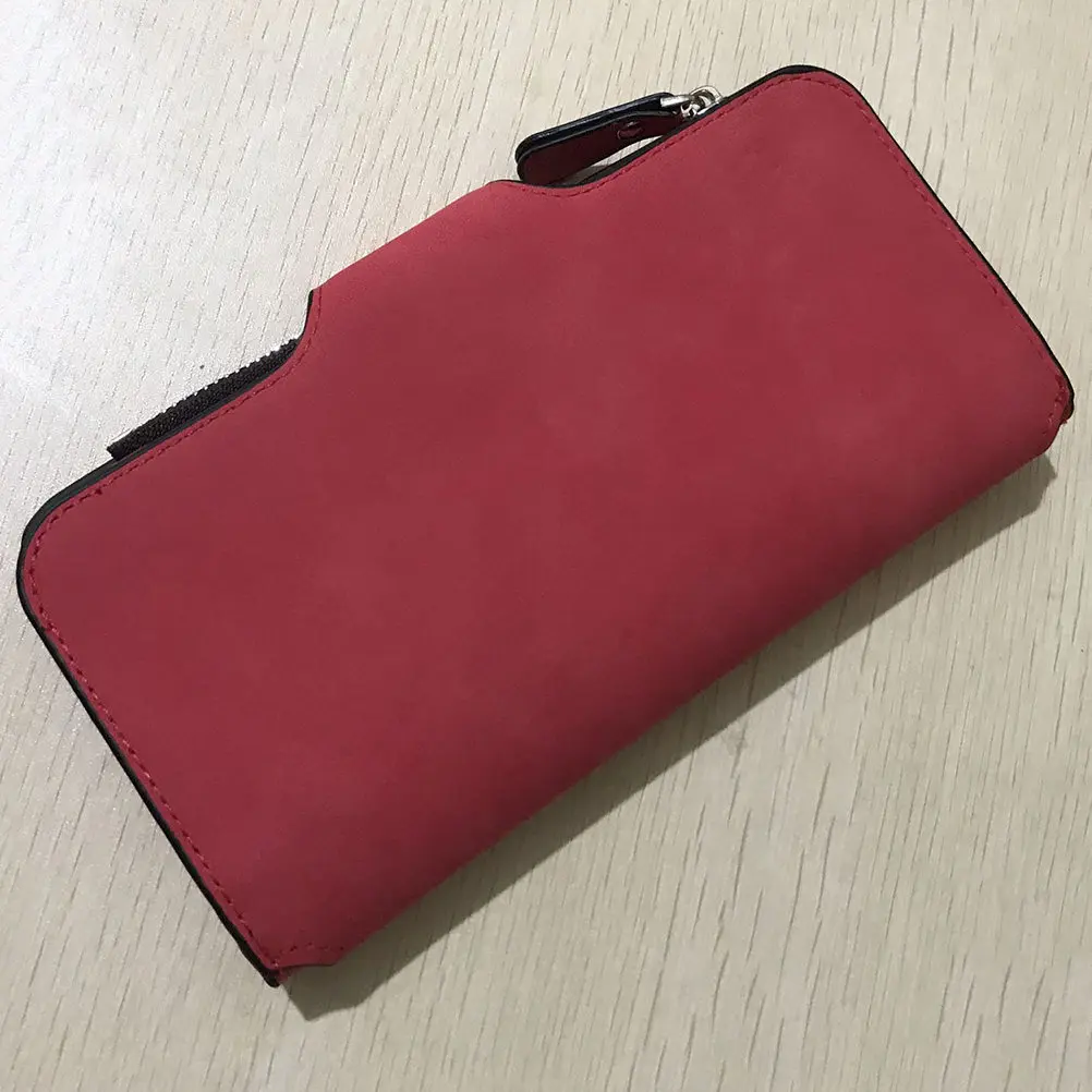 

Тройной складной кошелек из матовой искусственной кожи с длинным карманом на молнии, ретро-дизайн, с застежкой, многофункциональный держатель для карт, отделение для монет