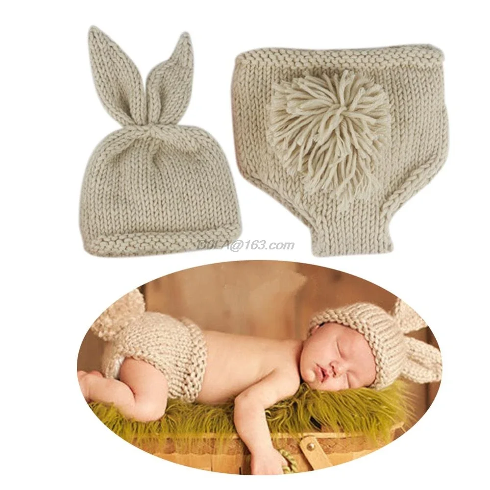 Baby Crochet Photography Props Newborn Photo Cool Boys Girls Costumes Infant Clothing Baby Hat Photography Props