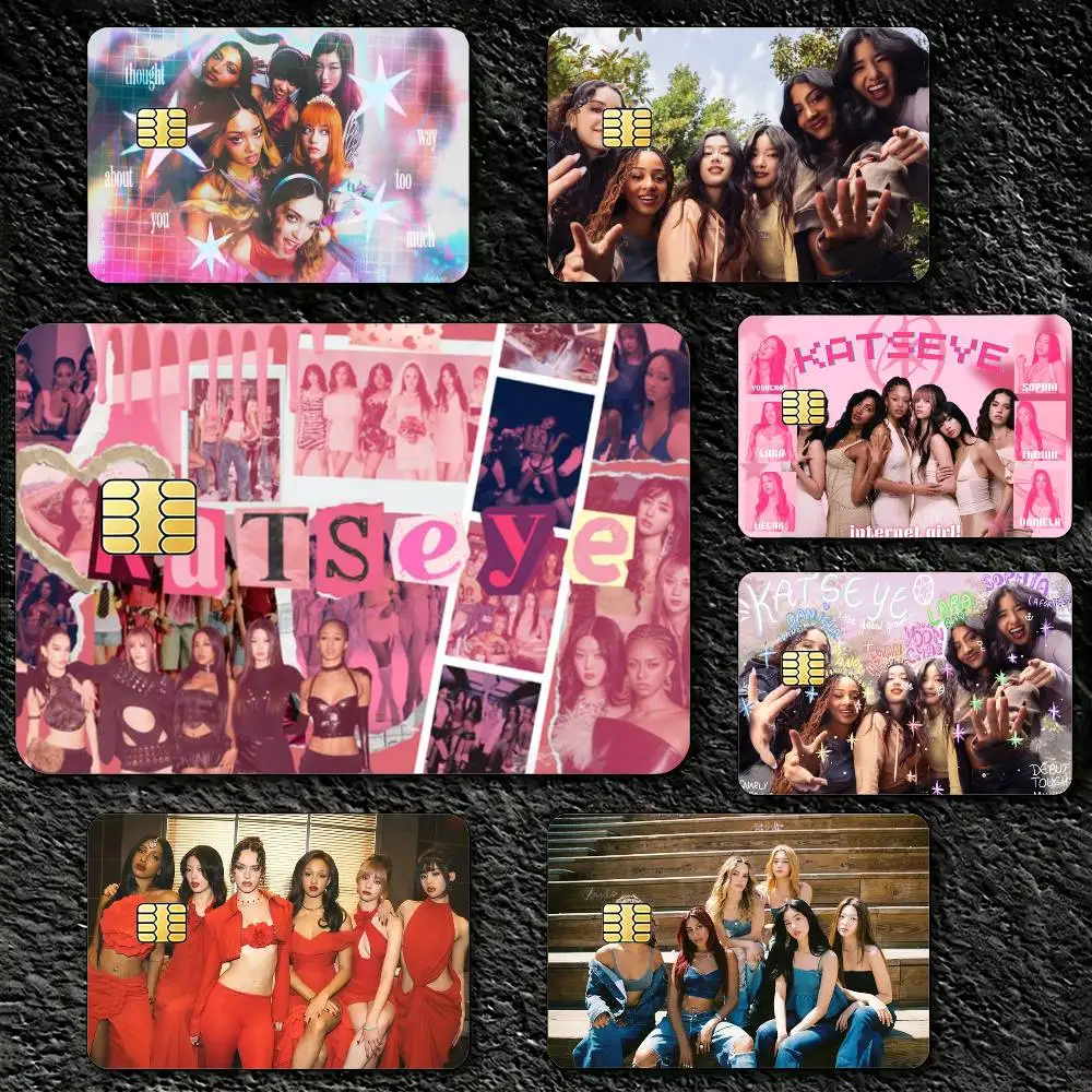 

Kpop Band K-Katseye Credit Card Skin Stickers For VISA Bank Bus Metro Access Card Protective Film Cover Sticker
