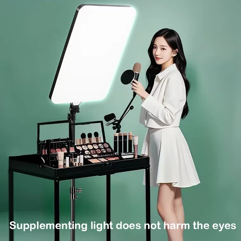 LED Fill Light Panel with 2.8M Boom Stand Remote Control Dimmable 3 Color Temperature Overhead Shot Photography Studio Lamp