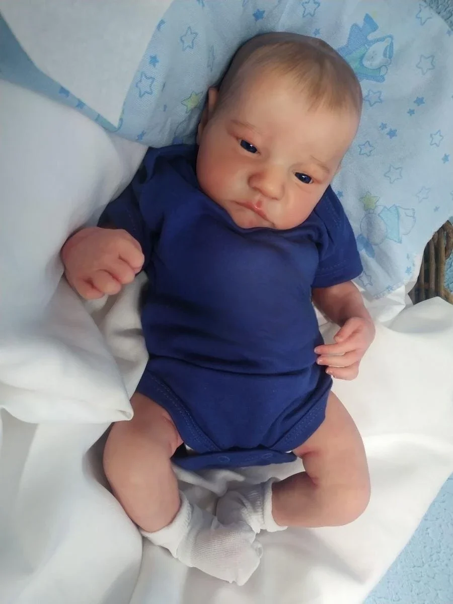 19 inch Levi Zachte Doek Lichaam Reborn Babypop Levensechte Meerdere Lagen Schilderen 3D Huid Zichtbare Aderen Collectible Art Doll