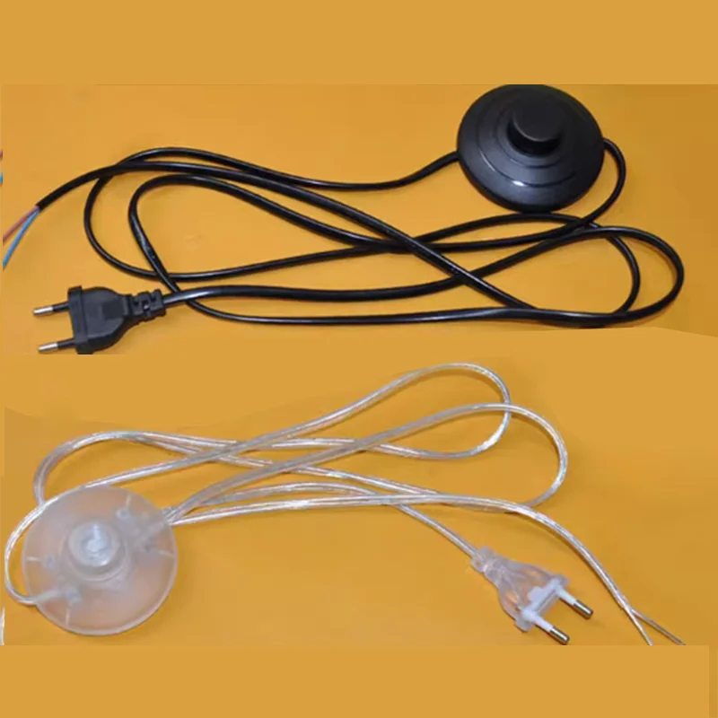 

10pcs/lot EU plug European standard foot switch wire 1.8m, Floor lamp power cord