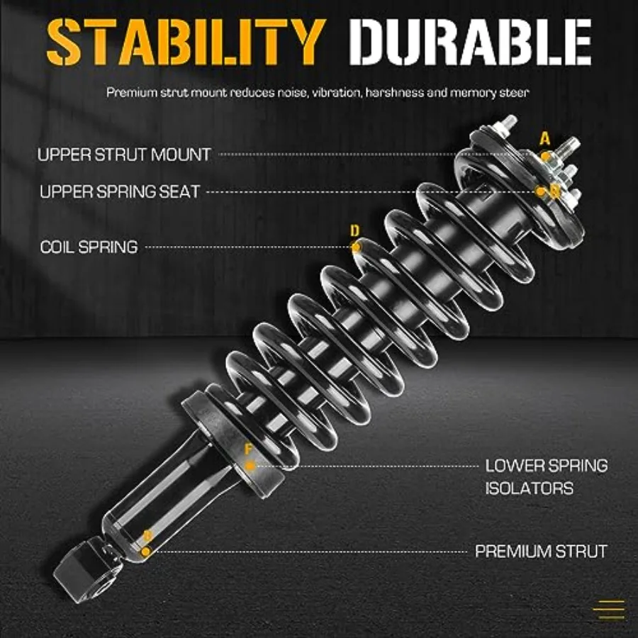Front Complete Coil Spring Strut Shock Absorber Fit for Tundra 2000 2001 2002 2003 2004 2005 2006, 171347L 171347R Set of 2