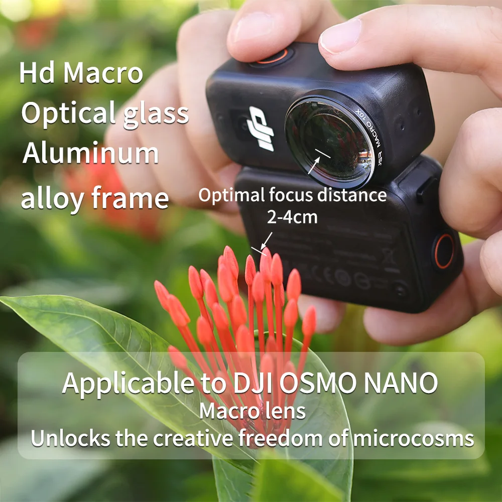 

Suitable for DJI OSMO Nano filters, macro lenses, UV protection, CPL polarizers, and motion camera accessories
