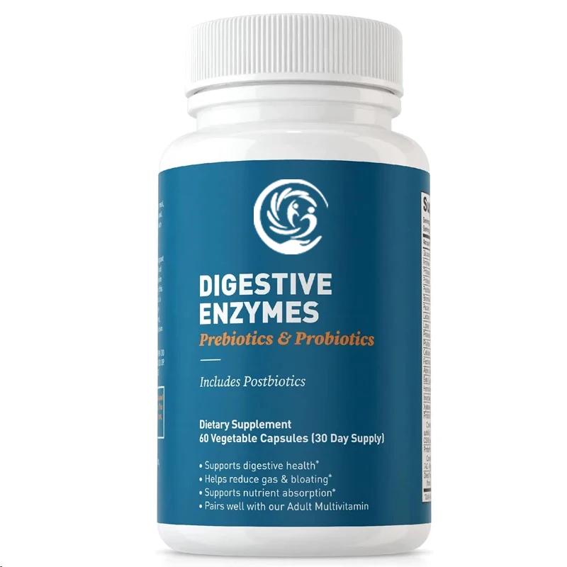 Digestive enzymes contain probiotics, prebiotics, and prebiotic bromelain, amylase for better digestion and immune function