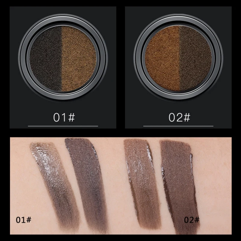 GECOMO لونين وسادة هوائية الحاجب مسحوق اللون مقاوم للماء مقاوم للعرق طويل الأمد لا خلع ماكياج كريم الحاجب العين