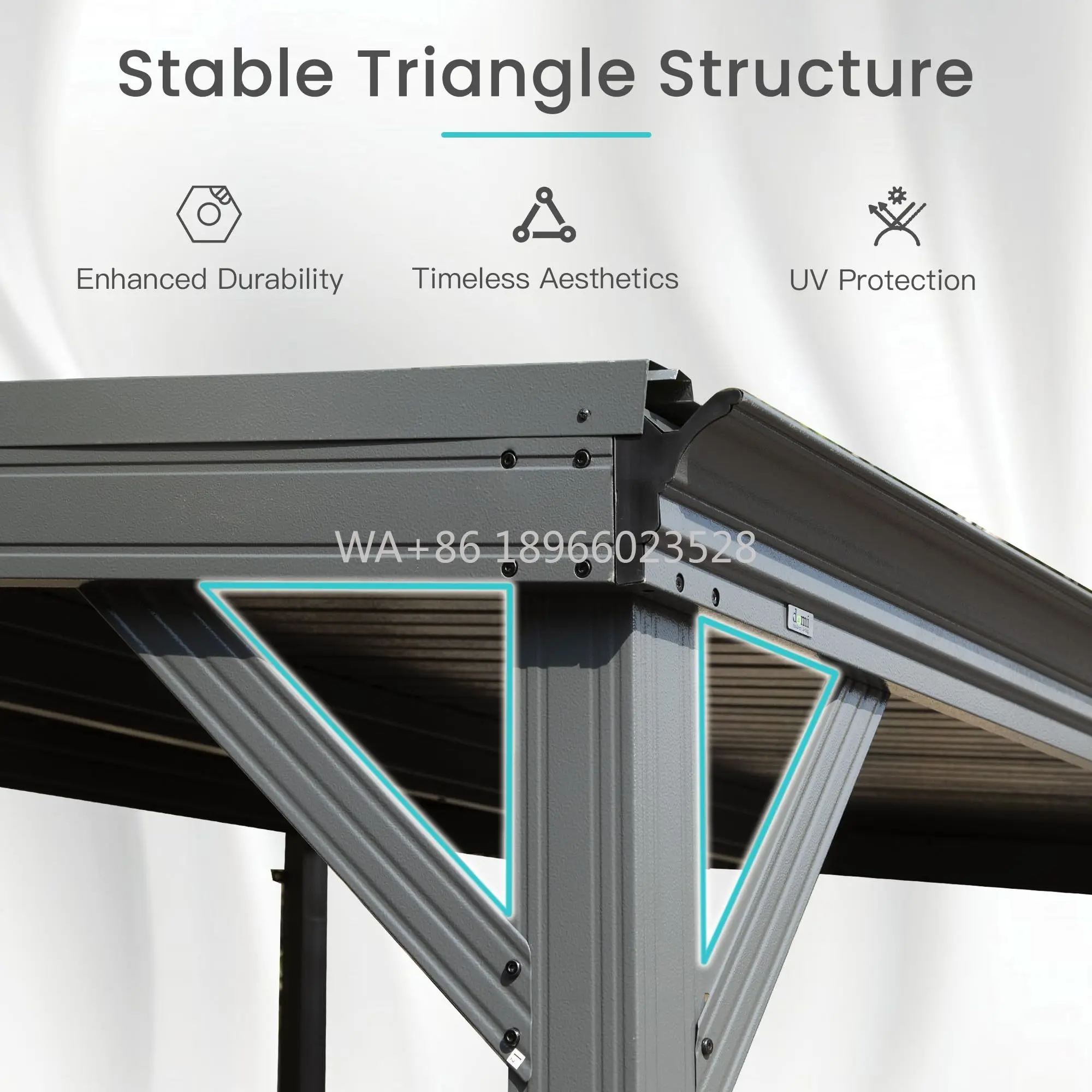

Pergola Built Drainage System for Backyard Deck 12' X 20' Wall Mounted Galvanized Steel Roof Hardtop Patio Shelter Lean Gazebo