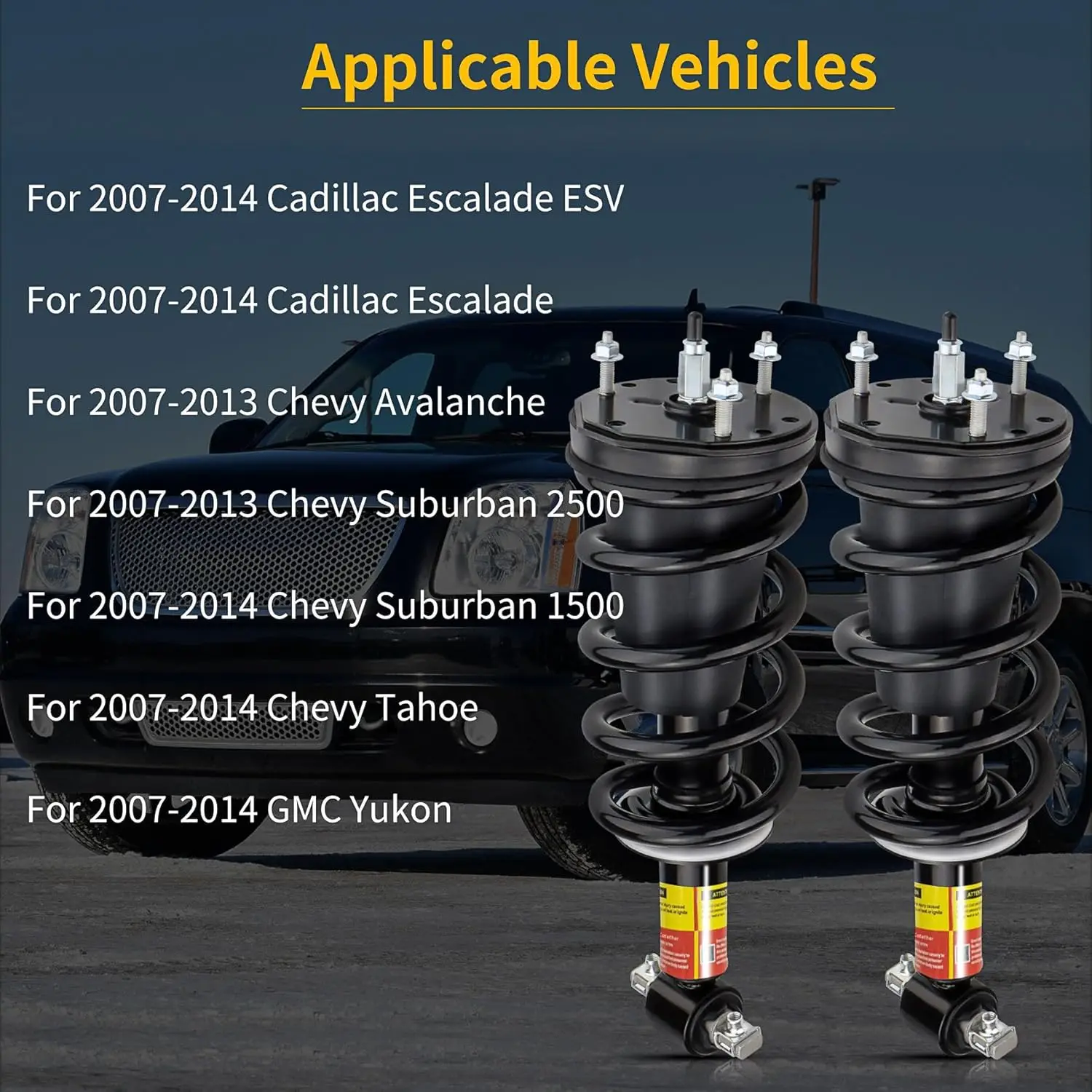 19353951 Front Shock Absorber Struts Assembly for Cadillac Escalade ESV/Chevy Avalanche Tahoe Suburban/GMC Yukon XL 2007-2014