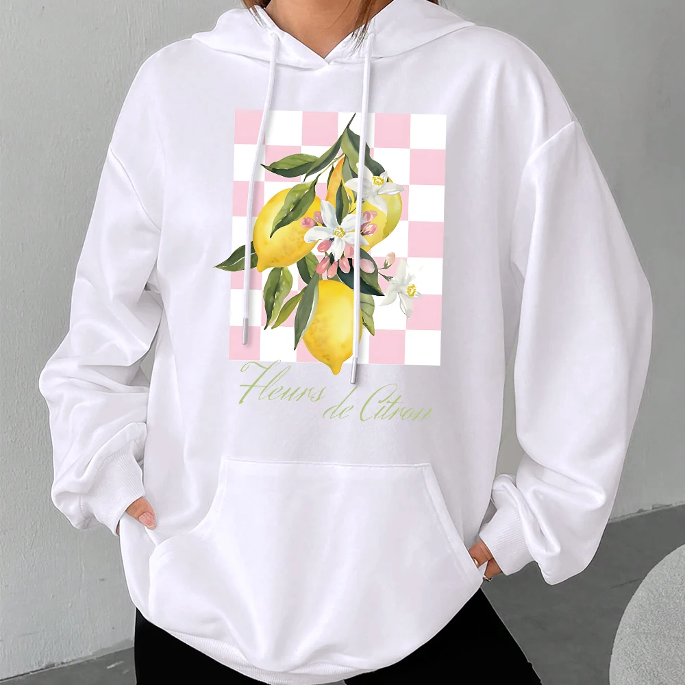 Watercolor Lemon Flower Pink Checkered Transfer Patches For Clothes/Bags Sticker DIY Washable Shirt Iron-on Thermal Stickers