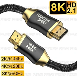 8K HDMI-compatible Cable HDTV 2.1 Cable 8K 4K HDR Audio Cable for Sony Optical Fiber PS5 Projec TV BOX HD Splitter Switch Cable