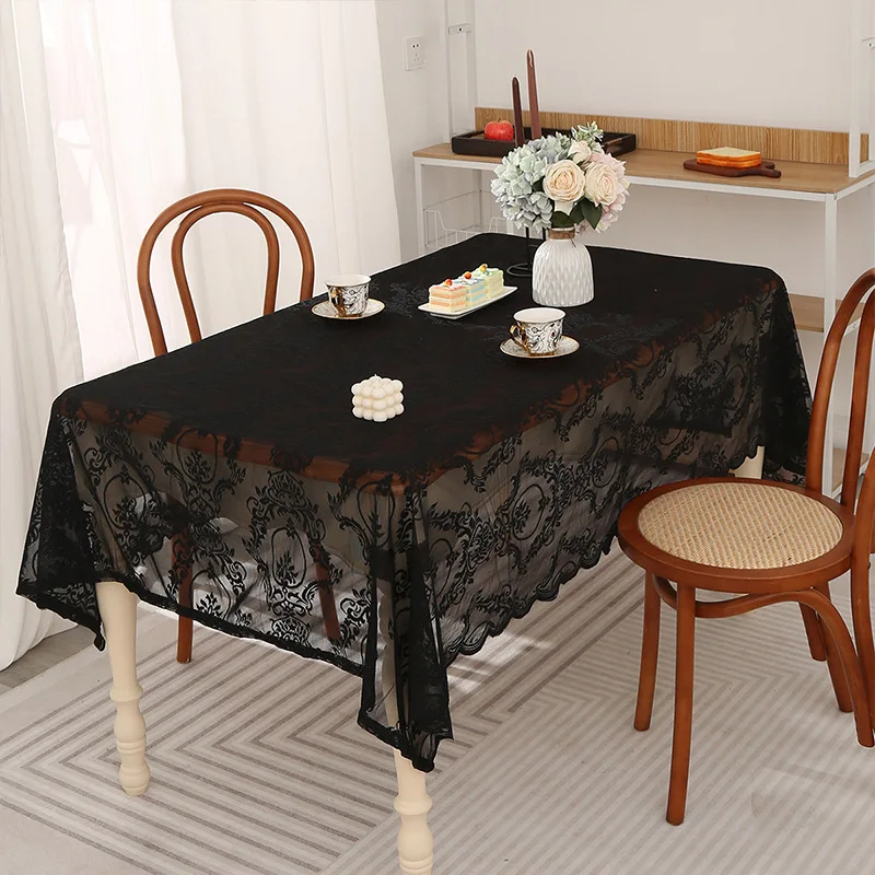 Nappe de Table Rétro en Maille, Rectangulaire Blanche, Décor de ixde Mariage, Pique-Nique, Grille de Fond