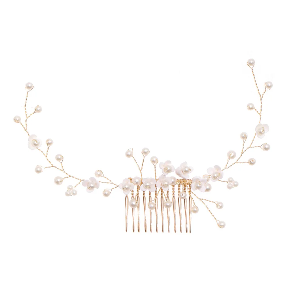 

Flower Hair Pearl Decorative Headpiece Pearl Hair Comb Bridal Headdress Wedding Accessories Elegant Hairstyle Design