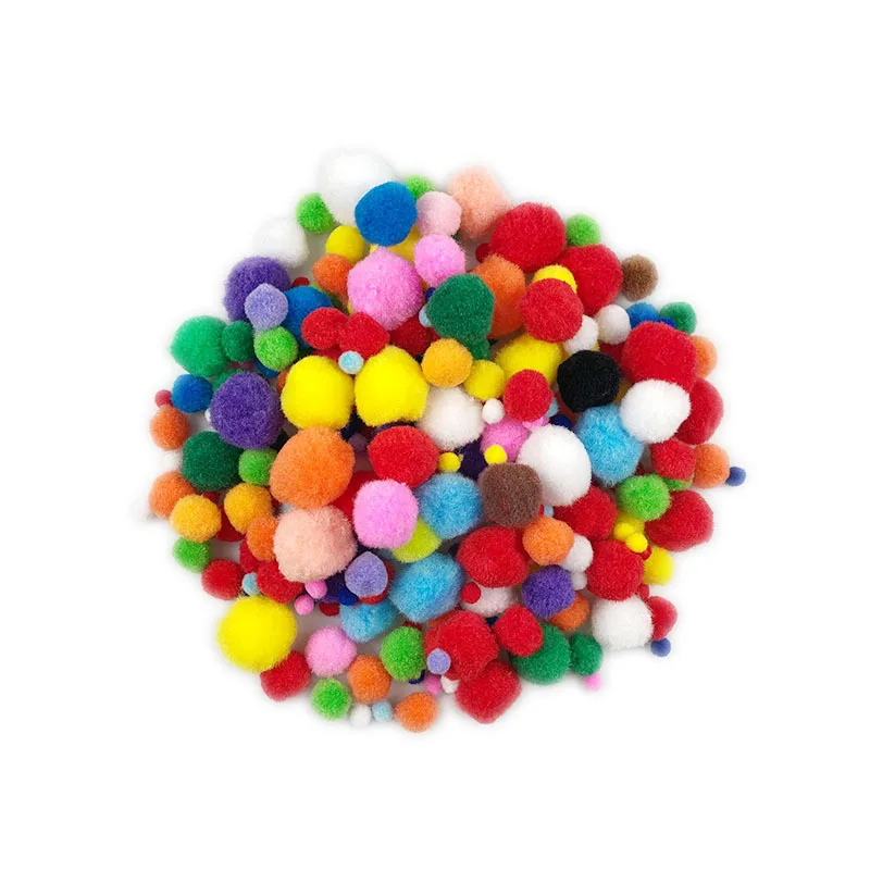 200 pompom balls, 200 adhesive eyes,100 chenille stems, DIY Materials for Kids Aduilt Handmade Art Craft Gifts for Boys Girls