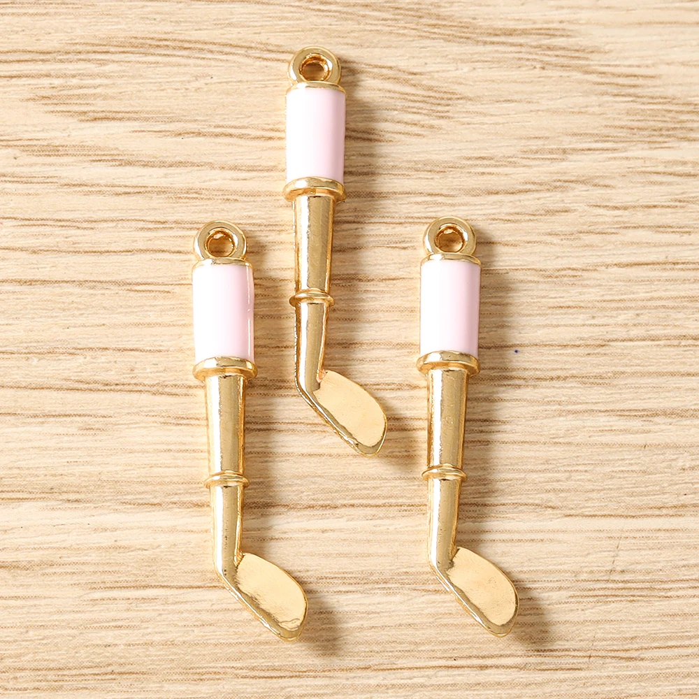 Tusember 10 Stück Niedliche Emaille-Sportgold-Club-Anhänger für Ohrringe, Halsketten, Armbänder, DIY-Schmuckherstellungszubehör – Detail 14