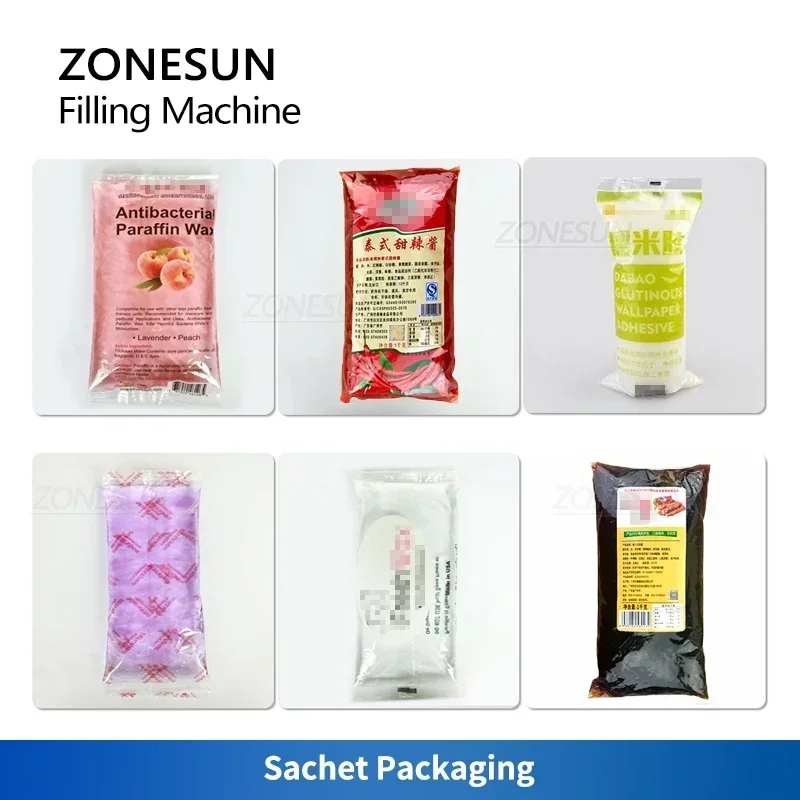 ZONESUN ZS-420GSY Macchina confezionatrice per bustine liquide per prodotti al miele, salsa di peperoncino, burro di arachidi e pasta