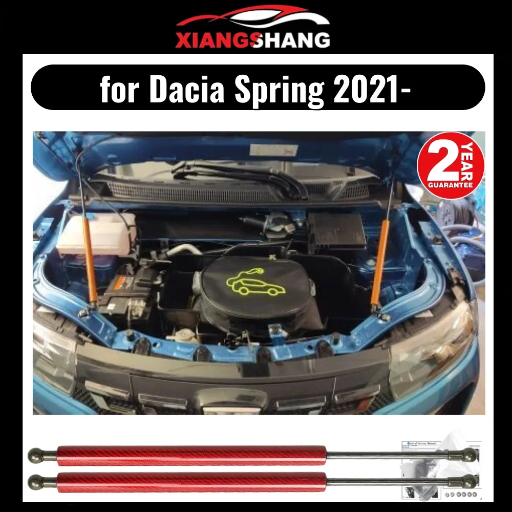 

for Dacia Spring 2021- Front Hood Bonnet Carbon Fiber Gas Struts Lift Support Shock Damper Absorber