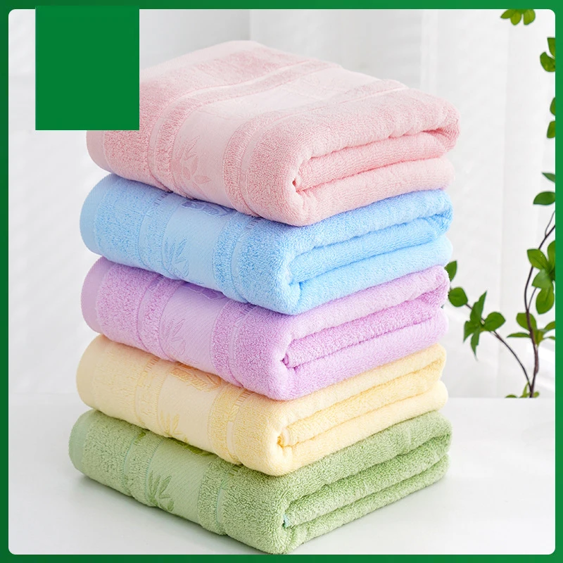 High Quality 100% Cotton Bamboo Bath Towels Solid Absorbent Beach Swimming Towel Class A Quick-Drying Non-Shedding Washcloths