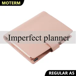 Limited Imperfect Moterm Regular A5 Size Rings Planner with 19MM Rings Binder Genuine Pebbled Grain Leather Notebook Sketchbook