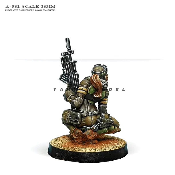 38MM Resin model kits DIY figure soldier beauty colorless and self-assembled A-981