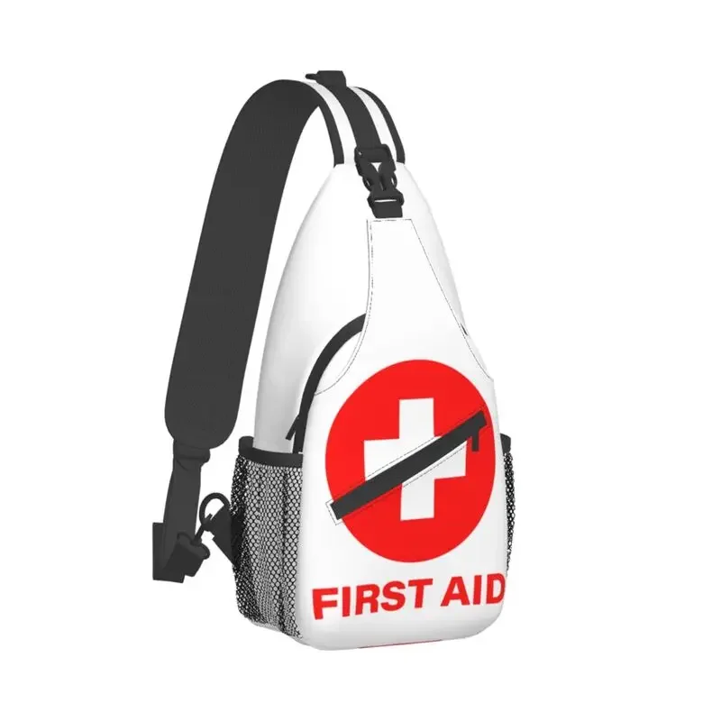 First Aid Emergency Medicine Crossbody Sling Backpack Men Custom Doctor Nurse Chest Shoulder Bag for Cycling Camping Daypack