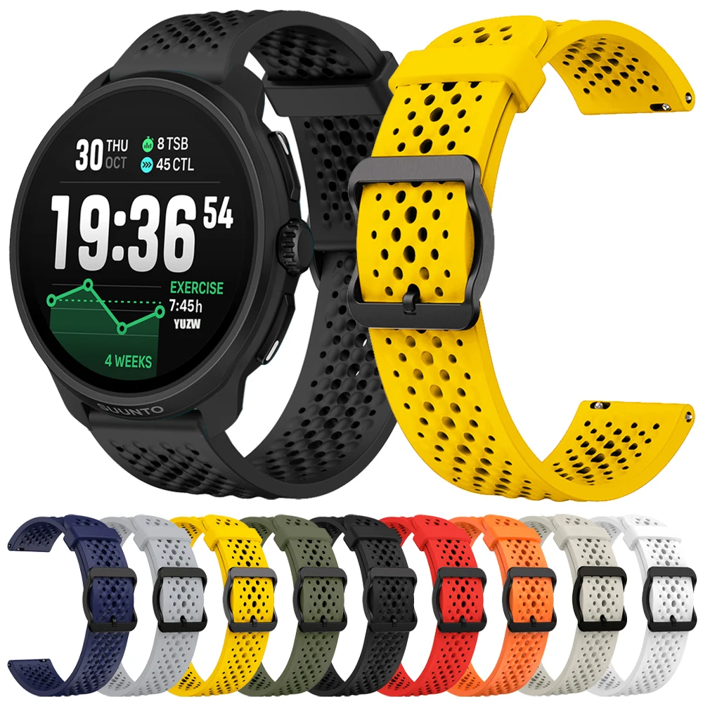22 mm atmungsaktives Sportarmband für SUUNTO RACE 2 S Uhrenarmband für SUUNTO RUN/5 9 PEAK PRO/OCEAN/VERTICAL Ersatz-Silikonarmband