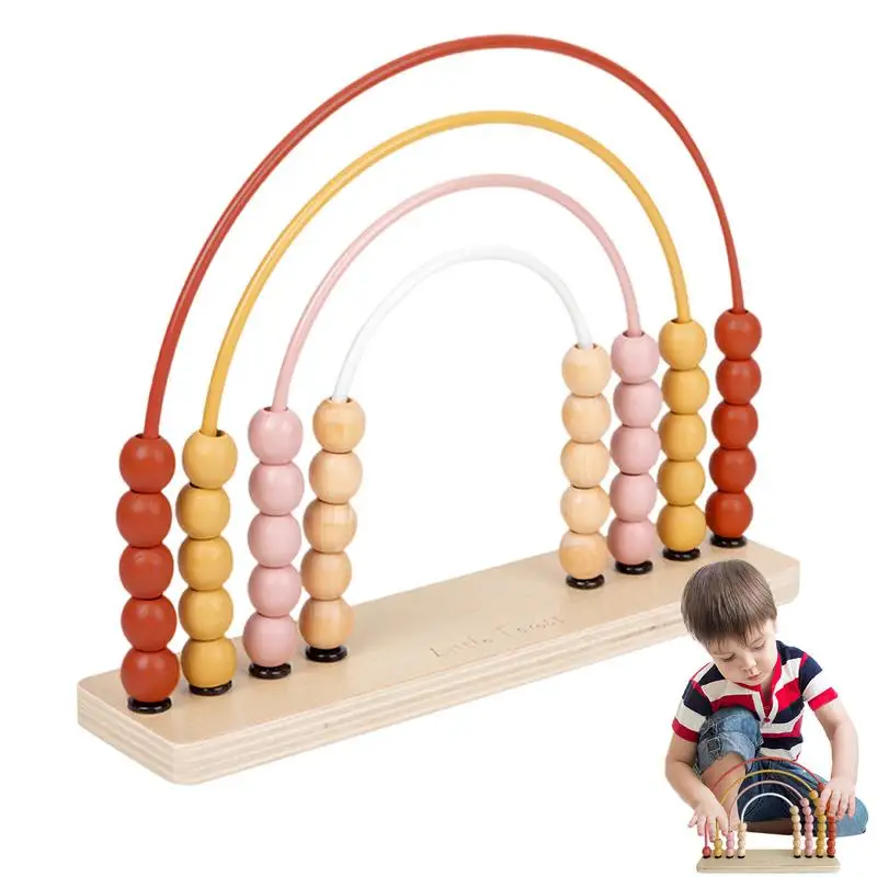 Bead Counter Toy Learning Mathematics Abacus Wooden Educational Math Manipulatives Abacus 4 Rows Abacus For Kids Math