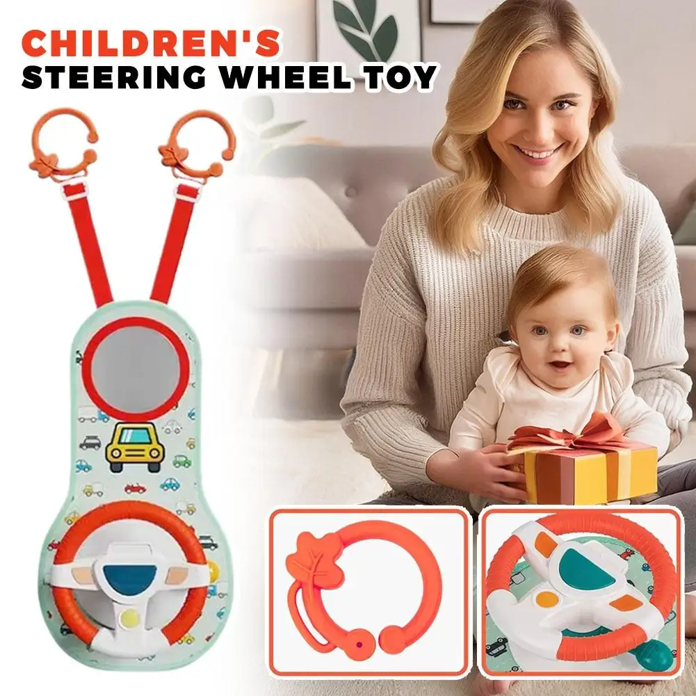 

Car Mounted Rear Baby Seat Simulation Driving Steering Wheel Toy Children's Steering Wheel Toy With Music For Todder 0-12M Gifts