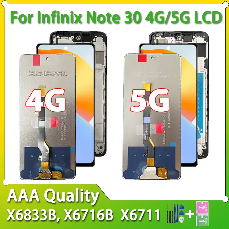 X6833B X6711 プレミアム液晶ディスプレイ Infinix Note 30 4G用