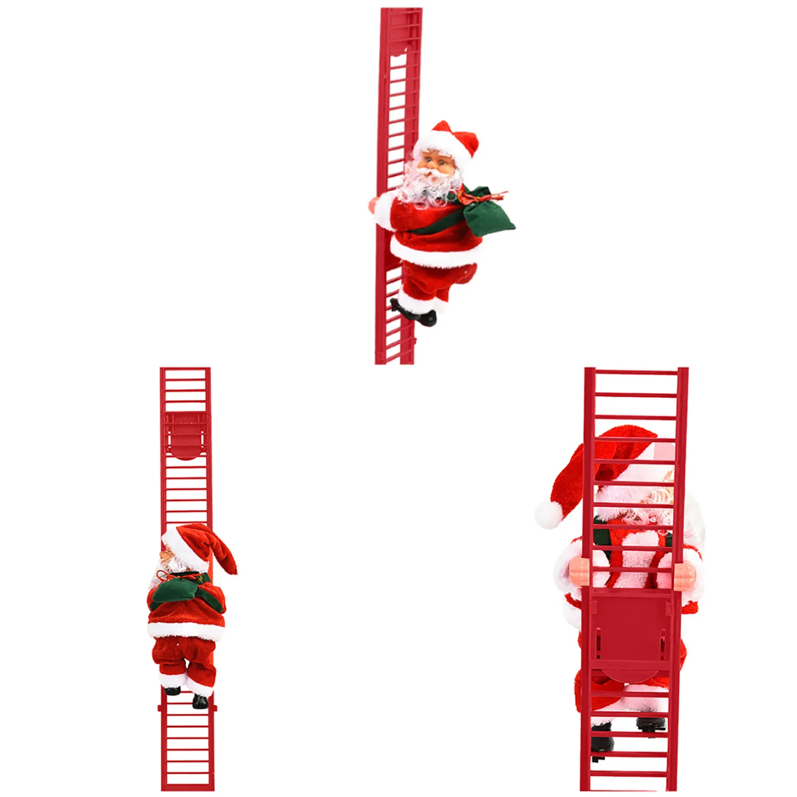 Electric Climbing Ladder Music Santa Claus Christmas Ornament Decoration for Home Christmas Tree Hanging Decor New Year Gift