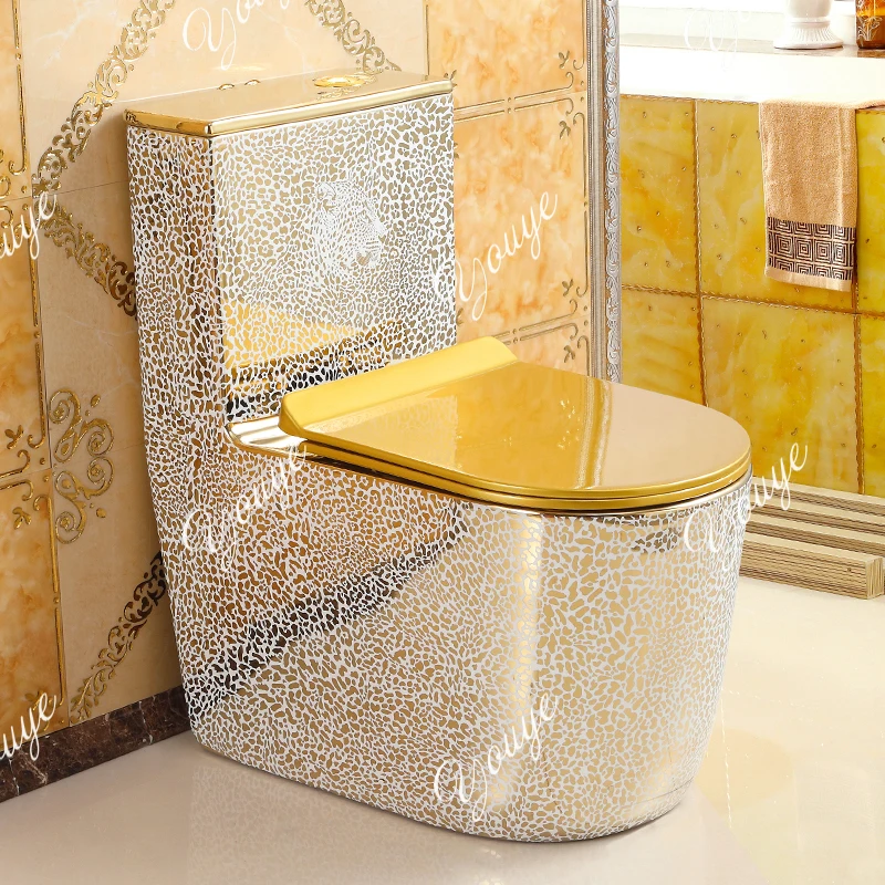 European-style golden toilet super swirl siphon silent deodorant toilet personalized household bathroom creative toilet