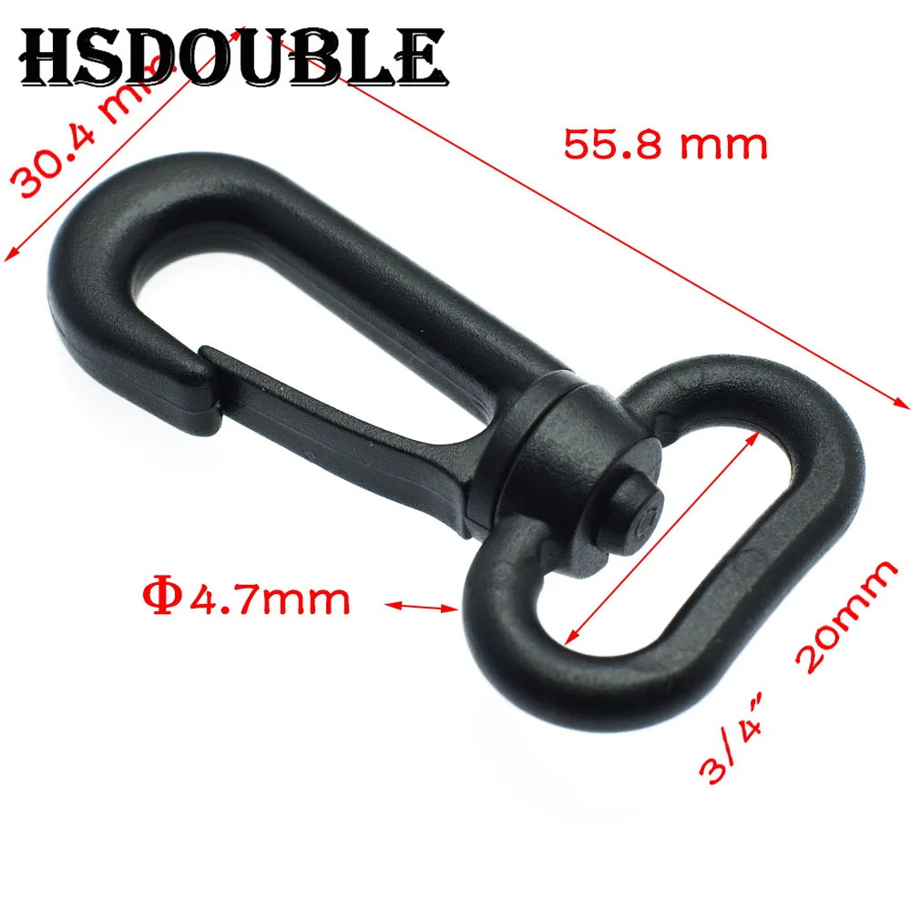 Plastic Snap Hooks Rotary Swivel Backpack Buckles Webbing 20mm 25mm 31mm 38mm