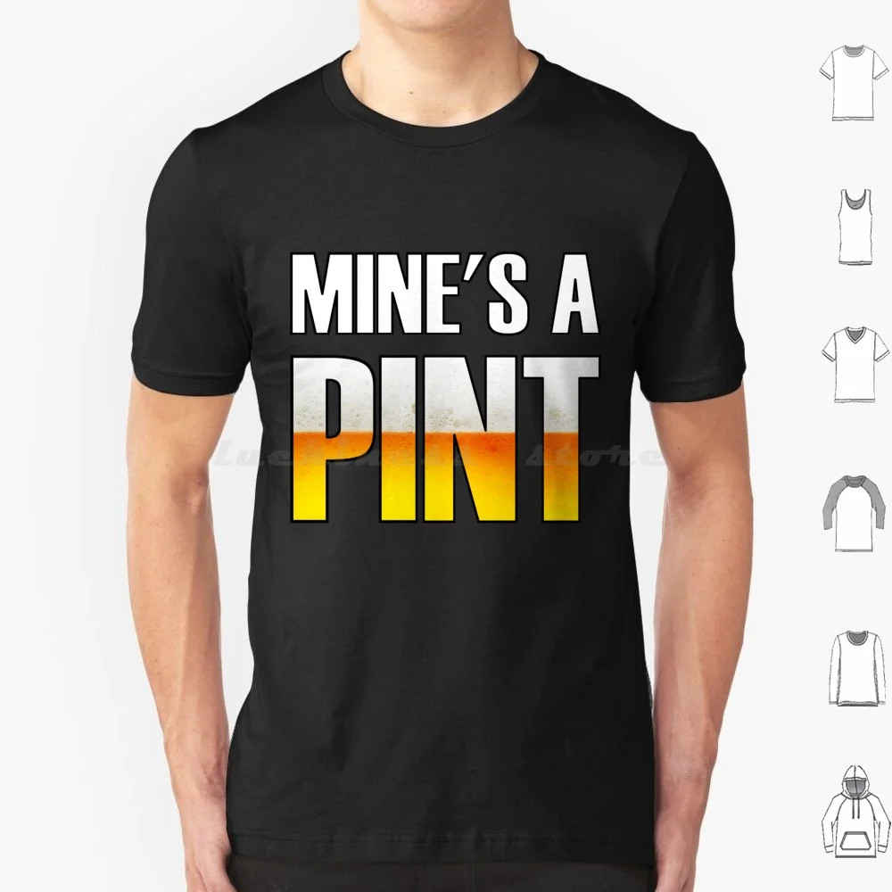 Mine's A Pint T Shirt Cotton Men Women DIY Print Alan Partridge Alan Partridge Aha Im Mines Pint British Comedy Series Funny
