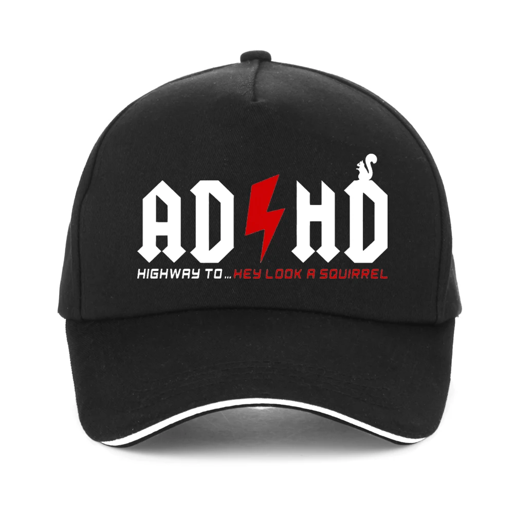 

ADHD Highway To Hey Look A Squirrel Washed Baseball Cap Classic Hip Hop Dad Hats Summer Couple Women Sun Visors Snapback Cap