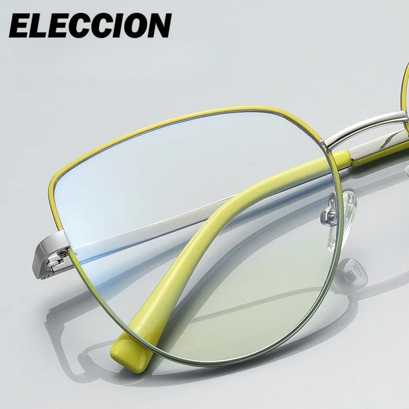 ELECCION Prescription Glasses Presbyopia Myopia Women Cat Eye Eyewear Reading Glasses Frame Customizable   Anti-Blue Light