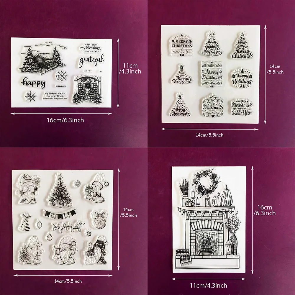 Winterliche Weihnachts-Stempel, Weihnachtshütten-Segensspruch-Stempel für Scrapbooking, Kartenherstellung, Journaling und Bastelbedarf