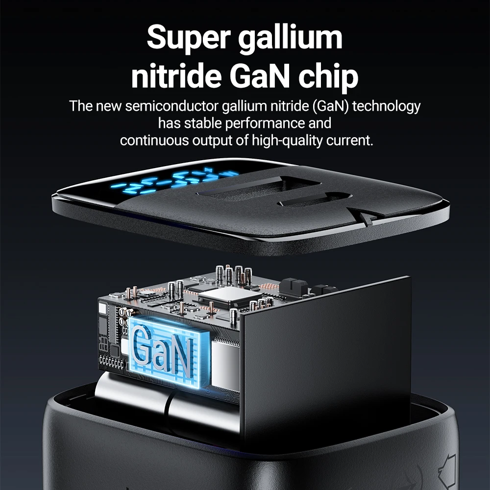 Pengisi Daya Cepat Ponsel ACEFAST EU GaN PD25W untuk iPhone 16 15 14 Pro Max Port USB C USBA dengan Adaptor Perjalanan Dinding Tampilan Digital LED