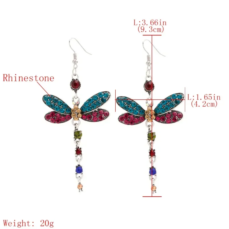 Boucles d'oreilles pendantes libellule biscuits pour femme