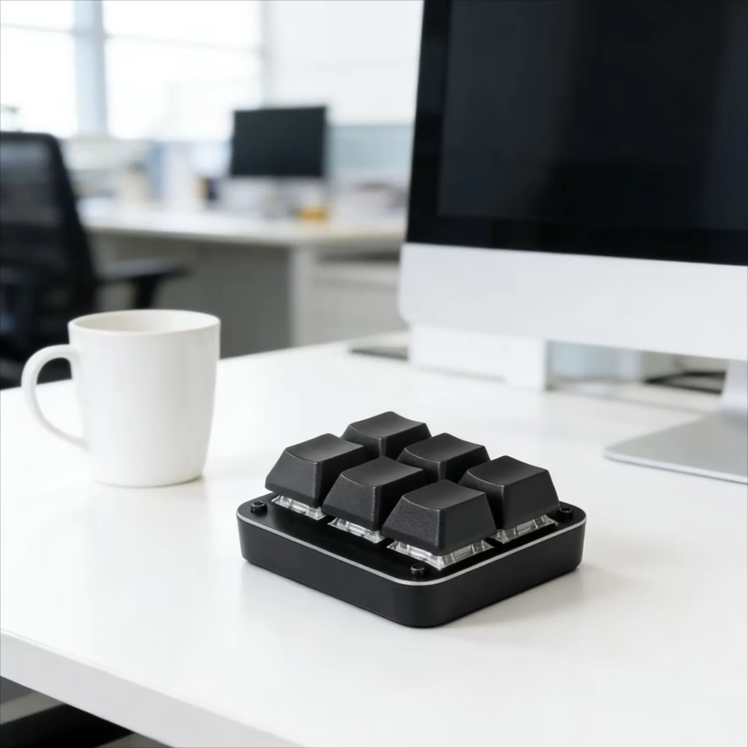 6-key 3-mode Mechanical Keyboard Supports Bluetooth/USB/2.4G, with Shortcut Keys for Macro Programminggameoffice