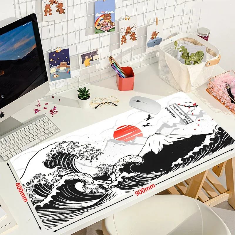 Computer Art Mouse Pad Japan The Great Wave of Kanagawa Large Gaming Mousepad Gamer XL Rubber Otaku Keyboard Pad Laptop Desk Mat